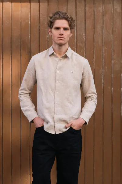 Lucid Collective Lucid Collective Herren vegan Shirt Legacy In Der Farbe Oatmeal