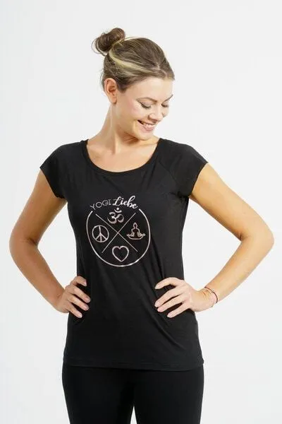 YogiLiebe Yoga Shirt kurzarm - Bio-Baumwolle & Bambusviskose- YogiLiebe