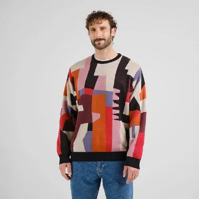 Dedicated DEDICATED Herren Strickpullover Sweater MORA Abstract Chaos