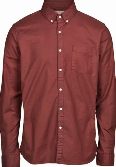 KnowledgeCotton Apparel KnowledgeCotton Apparel Hemd - Stretched oxford shirt - Decadent Chokolade