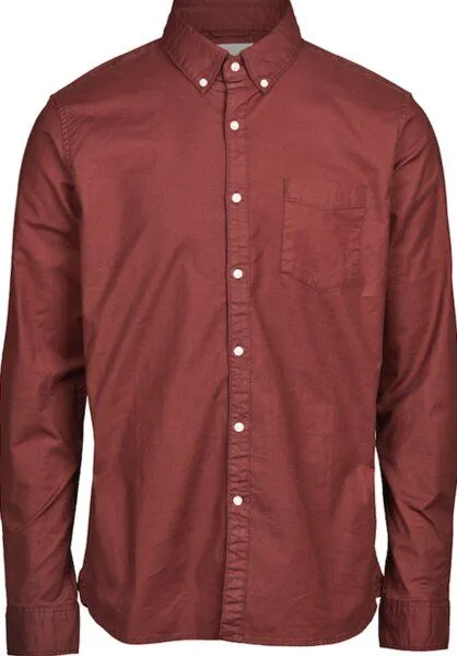 KnowledgeCotton Apparel KnowledgeCotton Apparel Hemd - Stretched oxford shirt - Decadent Chokolade
