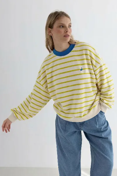 TWOTHIRDS TWOTHIRDS Damen vegan Sweatshirt Bequia Golden Green