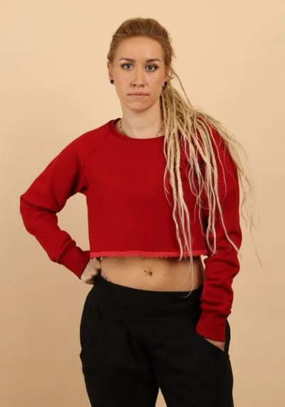 Die rote Zora Die rote Zora Damen Kurzsweater aus Bio-Baumwolle