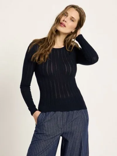 LANIUS LANIUS Pointelle-Pullover aus Bio-Baumwolle