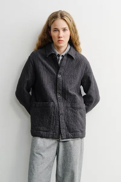 Rotholz Rotholz Damen vegan Arbeitsjacke, Gerippt Anthrazit