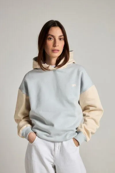Trendsplant Trendsplant Women's Color Block Oversized Hoodie Steel Haze