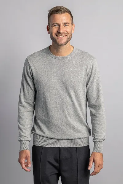 DIRTS DIRTS Herren vegan Pullover Classic Knit Crewneck Grau Melange