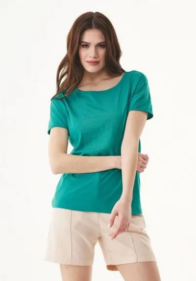 ORGANICATION ORGANICATION T-Shirt aus TENCEL Modal und Bio-Baumwolle mit Stickerei