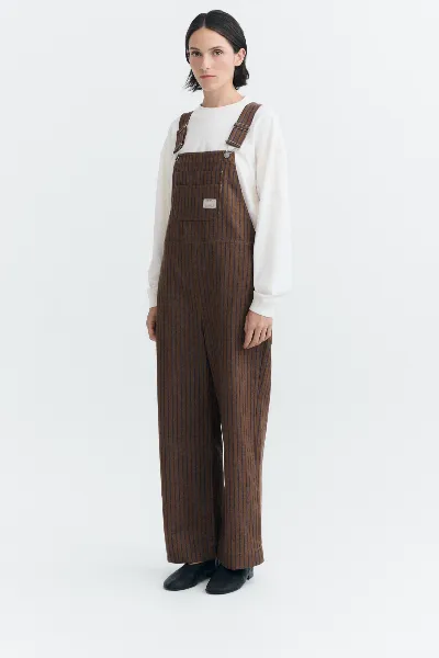 thinking mu Thinking MU Damen vegan Jumpsuit Lume Braun Gestreift Naturgefärbt