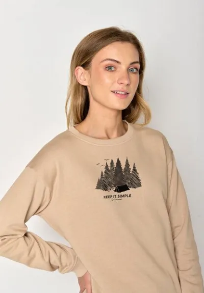 GreenBomb GREENBOMB Nature Camping Canty - Gemütliches Sweatshirt aus Bio-Baumwolle / hochwertiger Print / GOTS / Fair & Vegan