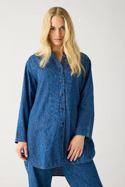 KnowledgeCotton Apparel KnowledgeCotton Apparel Damen vegan Denim Shirt