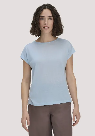 hessnatur hessnatur Damen T-Shirt Oversize aus TENCEL™ Lyocell mit Bio-Baumwolle - blau