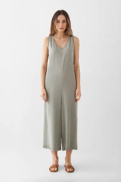 DAWN Dawn Damen vegan Jumpsuit Moonlight Rock Olive