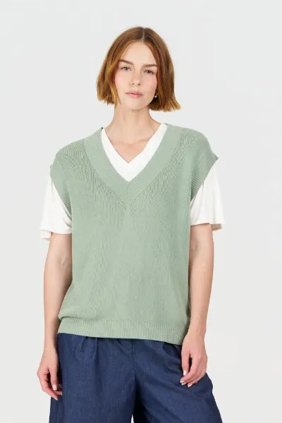 KOMODO KOMODO Damen vegan Weste Sander Salbei Grün