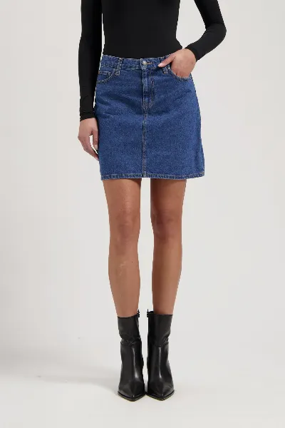 MUD Jeans MUD Jeans Damen vegan Minirock Audry Medium Steinblau