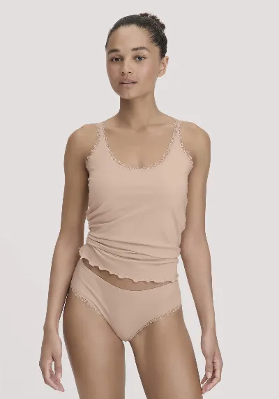 hessnatur hessnatur Damen Panty Regular Cut COTTON FEEL LACE aus Bio-Baumwolle - rosa