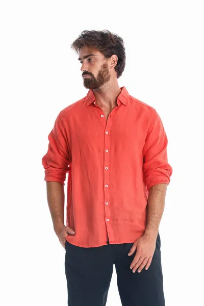 RAVENS VIEW IBIZA RAVENS VIEW IBIZA Herren vegan Shirt Alain Radiant Red