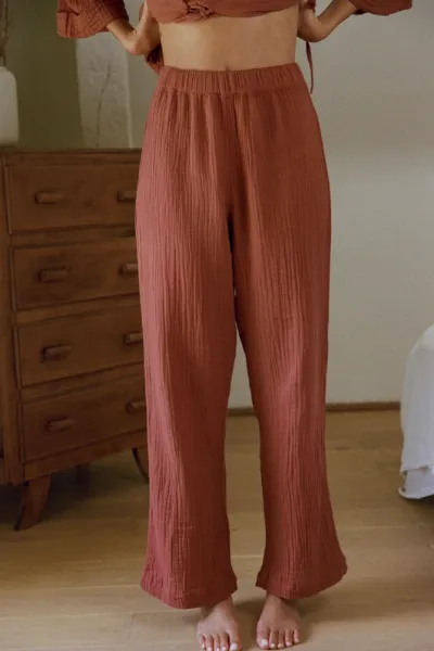 Nénés Nénés Damen vegan Hose Haydée Terracotta