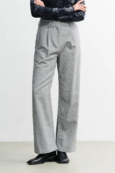 Rotholz Rotholz Damen vegan Hose Mit Hoher Taille Aus Flanell Hell