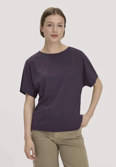 hessnatur hessnatur Damen T-Shirt Oversize aus TENCEL™ Lyocell und Bio-Baumwolle - lila