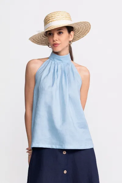 De IONESCU De IONESCU Damen vegan Neckholder Top Tismana Aqua