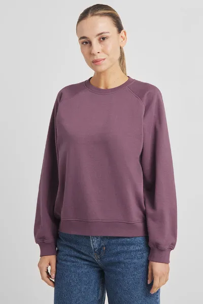 Dedicated DEDICATED Damen vegan Sweatshirt Ystad Base Berry Purple