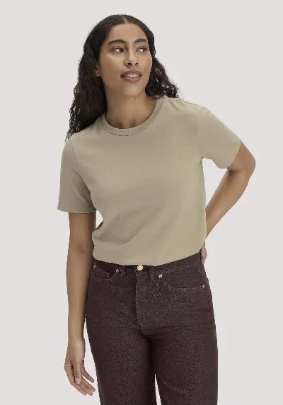 hessnatur hessnatur Damen Heavy T-Shirt Relaxed aus Bio-Baumwolle - beige
