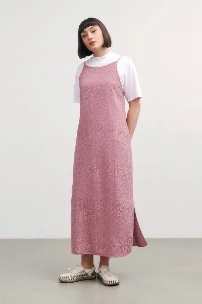 Rotholz Rotholz Damen vegan Sonnenkleid Rosa Stein