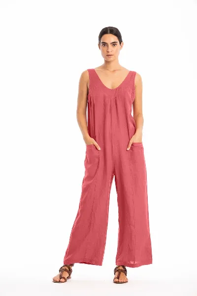 RAVENS VIEW IBIZA RAVENS VIEW IBIZA Damen vegan Jumpsuit Aura Lehm Rot