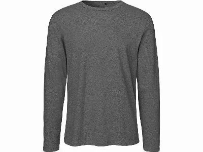 Neutral Neutral Bio-Herren-Langarmshirt mit Rundhalsaussschnitt dark heather,