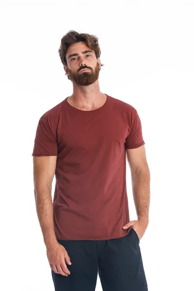 RAVENS VIEW IBIZA RAVENS VIEW IBIZA Herren vegan T-Shirt Rundhalsausschnitt Dunkel Granat