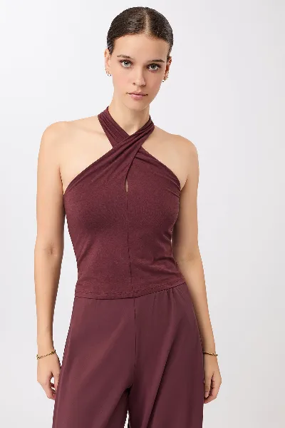 mandala MANDALA Damen vegan Top Tania Rubinrot