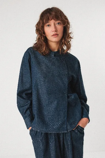SKFK SKFK Damen vegan Denim Shirt Lantz Blau