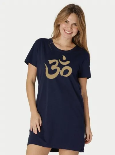 Peaces.bio - handbedruckte Biomode Peaces.bio - handbedruckte Biomode Longshirt Om Damen