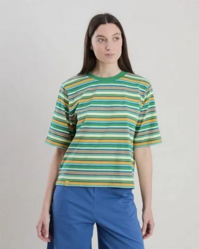 Brava Fabrics Brava Fabrics Stripes Boxy T-Shirt Grün