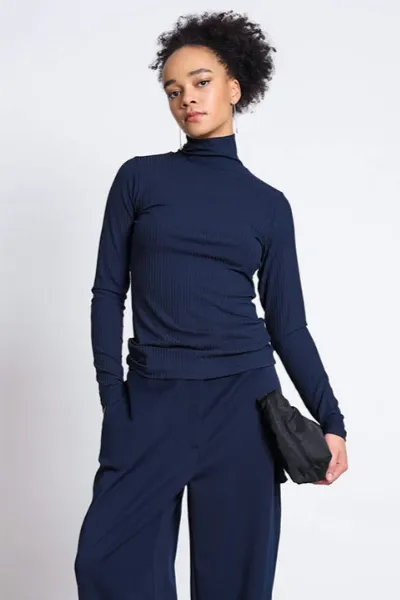 JAN N JUNE JAN 'N JUNE Damen vegan Rollkragenpullover Mio Night Fall
