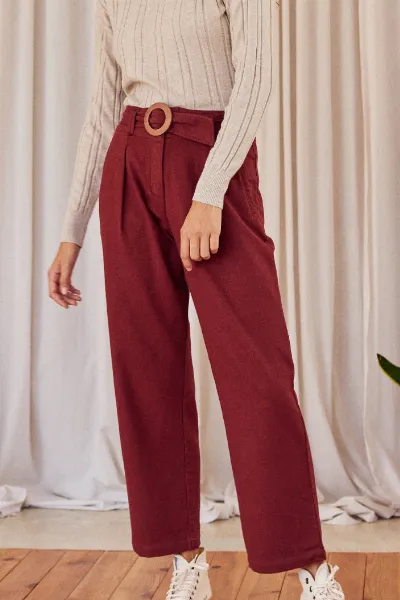 TWOTHIRDS TWOTHIRDS Damen vegan Hose Huglo Rouge