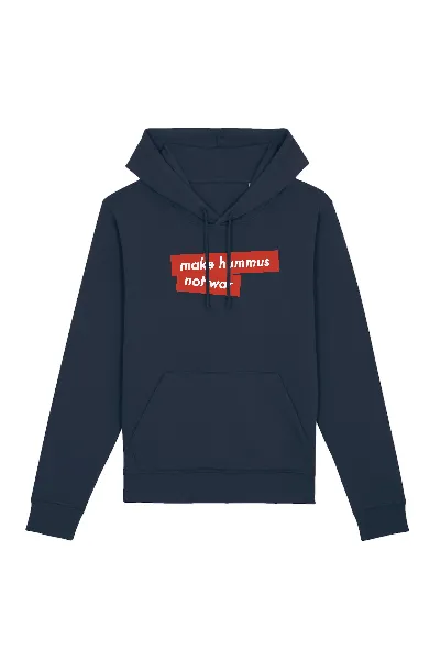 Oat Milk Club Oat Milk Club Damen vegan Make Hummus Not War - Kapuzenpullover Navy