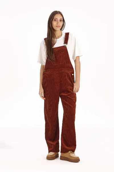 KOMODO KOMODO Damen vegan Leni-Latzhose Aus Cord Farbe Chestnut