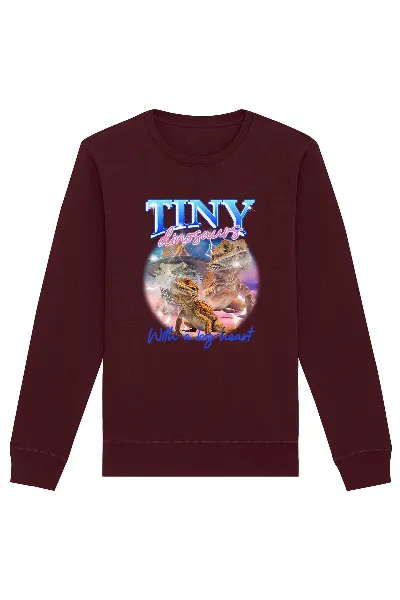 Oat Milk Club Oat Milk Club Damen vegan Sweatshirt Tiny Dinosaurs Burgundy