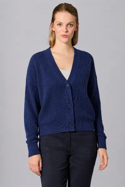 HempAge Hempage Damen vegan Strickjacke Timeless Night In Marine