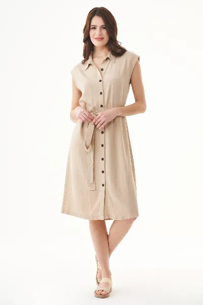 ORGANICATION ORGANICATION Damen vegan Kleid Natur Sand