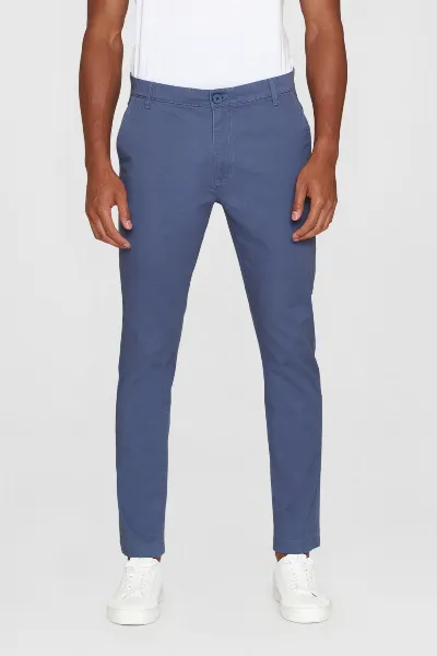 KnowledgeCotton Apparel KnowledgeCotton Apparel Herren vegan Chino-Hose Luca Slim Twill Vintage Indigo