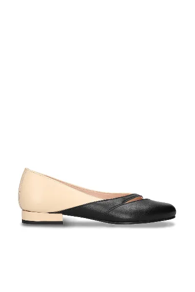 NAE NAE Damen vegan Ballerinas Deme Veganes Ã–ko-Leder Beige/Schwarz