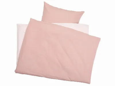 Hans Natur Biber Bettwäsche zum Wenden Bio-Baumwolle rosé Bettbezug 135 x 200 cm, Kissen 80 x 80 c