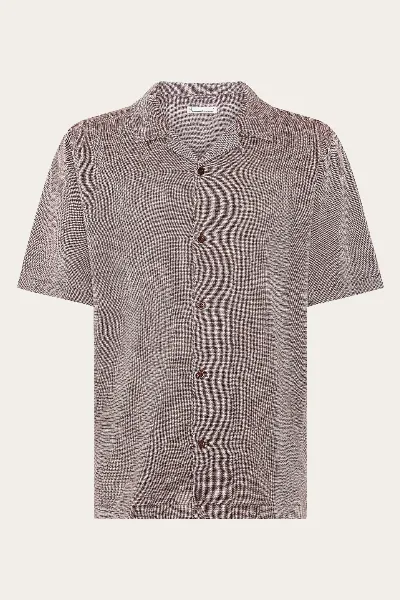 KnowledgeCotton Apparel KnowledgeCotton Apparel Herren vegan Hemd Relaxed Short Sleeve Shaved Chocolate
