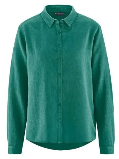 HempAge HempAge Damen Langarm-Bluse Hanf/Bio-Baumwolle
