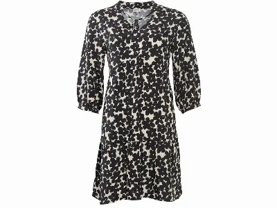 Living Crafts Living Crafts Damen-Kleid OMARA mit Bändern am Ausschnitt, simple flowers,