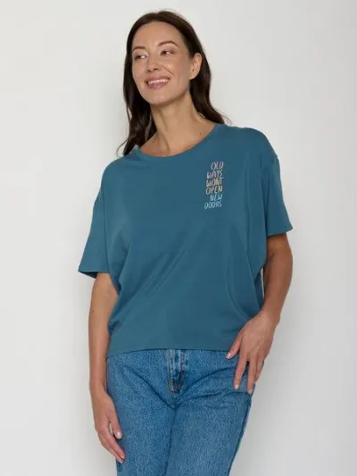 GreenBomb GREENBOMB Old Ways Feel - Lässiges T-Shirt aus Bio-Baumwoll-Mix / hochwertiger Print / GOTS / Fair & Vegan