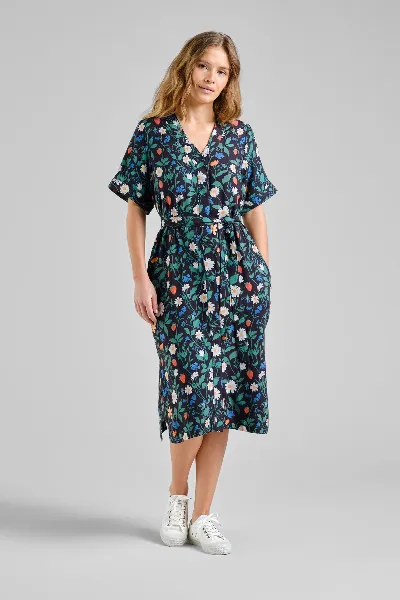 dedicated Kleid Kallvik Strawberry Field Schwarz